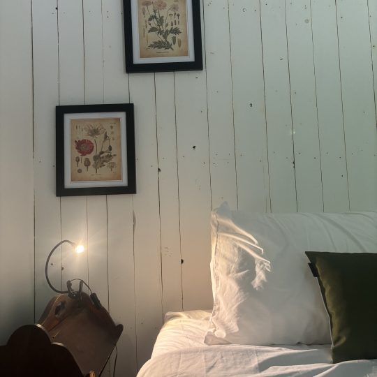 Chambre lit queen, literie et serviettes inclus.